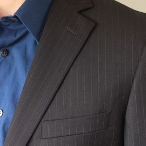 Men's 100% Wool Pronto Uomo Pinstripe Suit